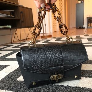 Handbag crossbody Free People Crocodile Embossed Faux Leather